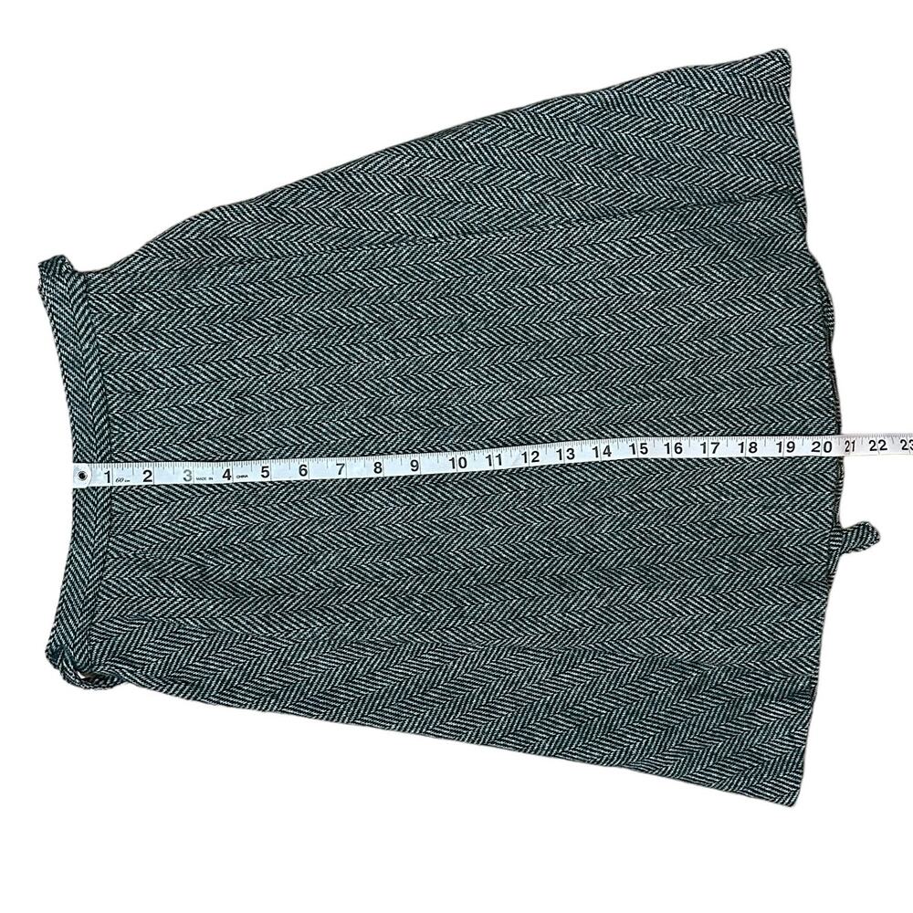 Vintage Union-Made Academia Herringbone Wool Wrap Skirt - Picture 5 of 8